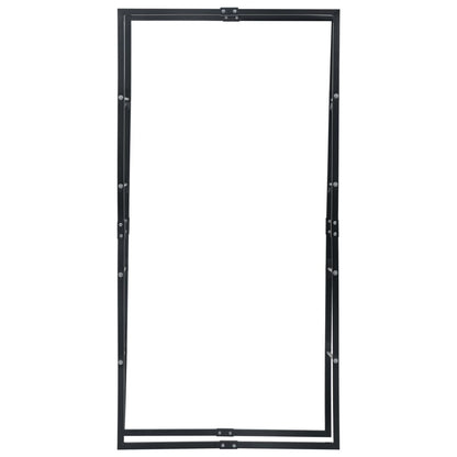 Rastrelliera per Legna da Ardere Nera 100x25x200 cm in Acciaio