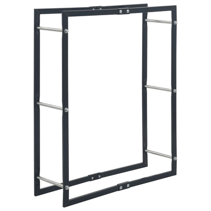 Rastrelliera per Legna da Ardere Nera 80x25x100 cm in Acciaio