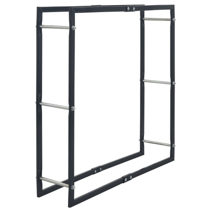 Rastrelliera per Legna da Ardere Nera 100x25x100 cm in Acciaio