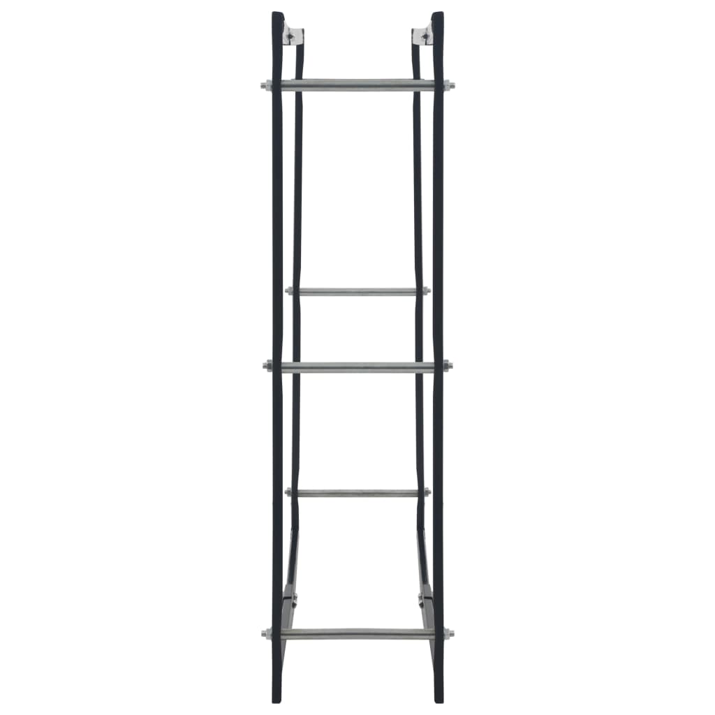 Rastrelliera per Legna da Ardere Nera 100x25x100 cm in Acciaio