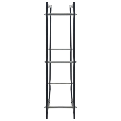 Rastrelliera per Legna da Ardere Nera 100x25x100 cm in Acciaio