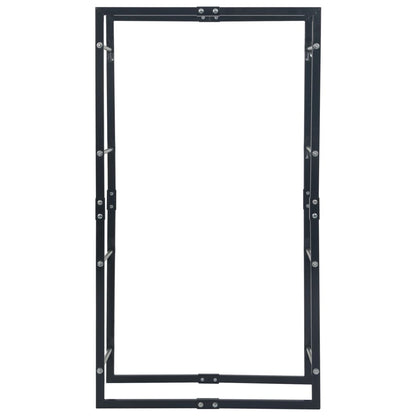 Rastrelliera per Legna da Ardere Nera 80x25x150 cm in Acciaio