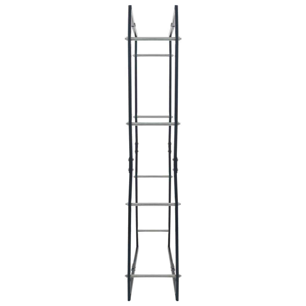 Rastrelliera per Legna da Ardere Nera 80x25x150 cm in Acciaio