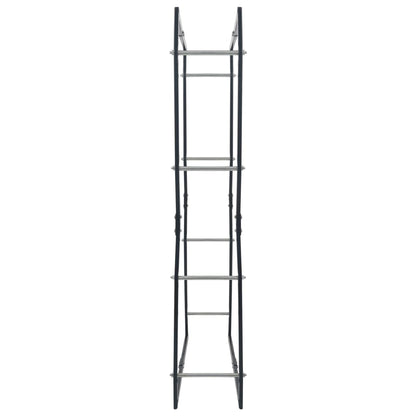 Rastrelliera per Legna da Ardere Nera 80x25x150 cm in Acciaio