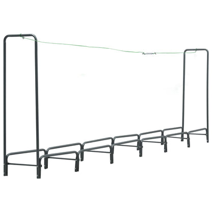Rastrelliera per Legna da Ardere Antracite 360x35x120cm Acciaio