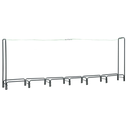 Rastrelliera per Legna da Ardere Antracite 360x35x120cm Acciaio