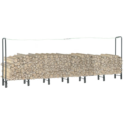 Rastrelliera per Legna da Ardere Antracite 360x35x120cm Acciaio