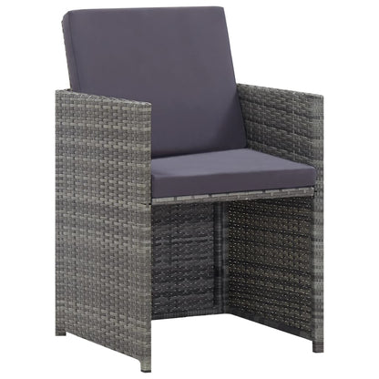 Set da Pranzo da Giardino 5 pz Polyrattan e Acacia Antracite