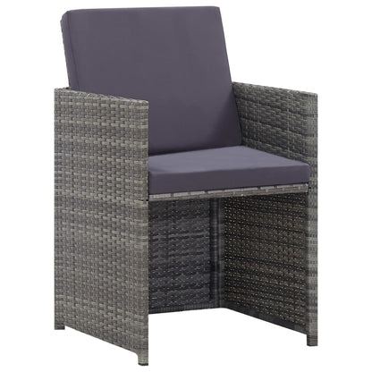 Set da Pranzo da Giardino 9 pz Polyrattan e Acacia Antracite