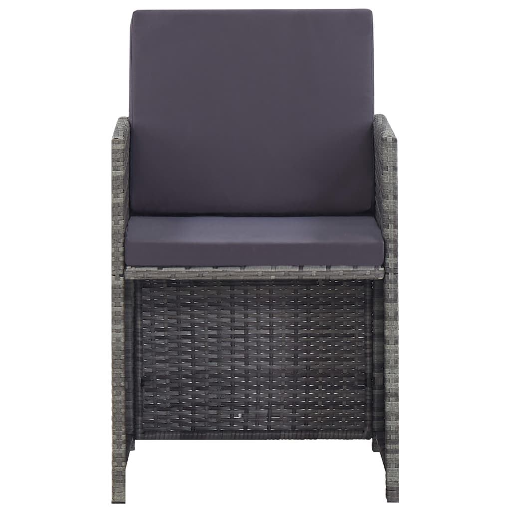 Set da Pranzo da Giardino 9 pz Polyrattan e Acacia Antracite