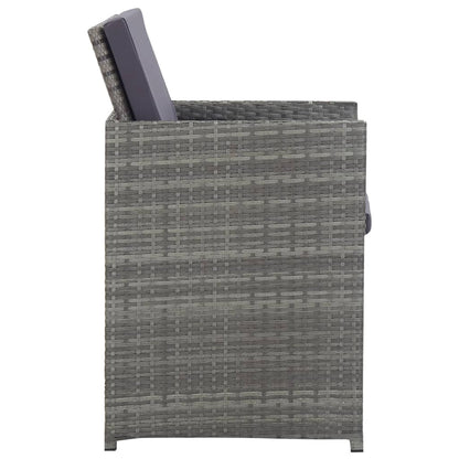 Set da Pranzo da Giardino 9 pz Polyrattan e Acacia Antracite