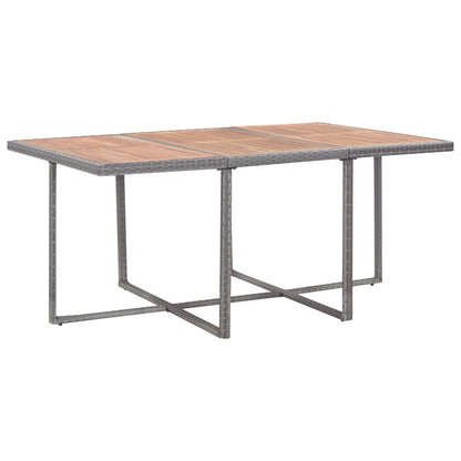 Set da Pranzo da Giardino 11 pz Polyrattan e Acacia Antracite