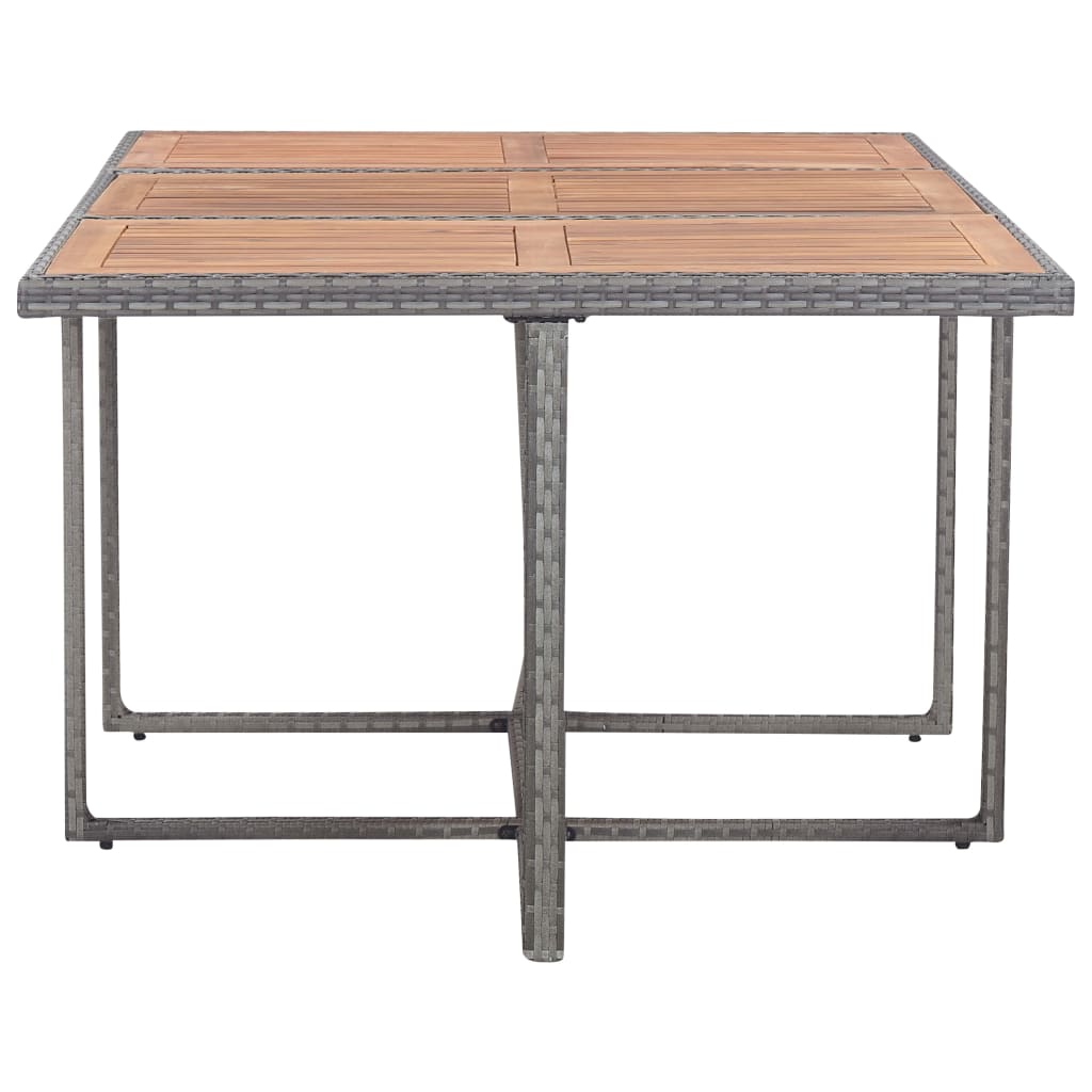 Set da Pranzo da Giardino 11 pz Polyrattan e Acacia Antracite