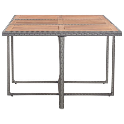 Set da Pranzo da Giardino 11 pz con Cuscini Polyrattan Grigio