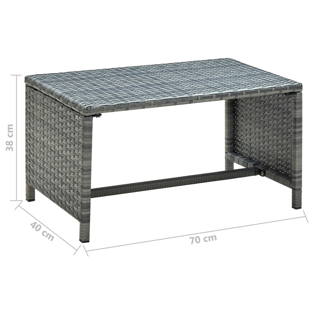 Tavolino da CaffÃ¨ Antracite 70x40x38 cm in Polyrattan