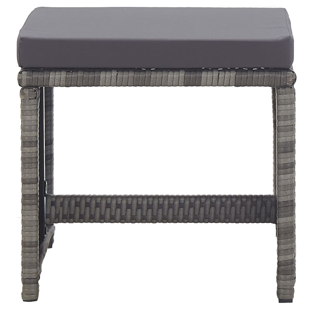 Sgabelli da Giardino 2 pz con Cuscini in Polyrattan Antracite