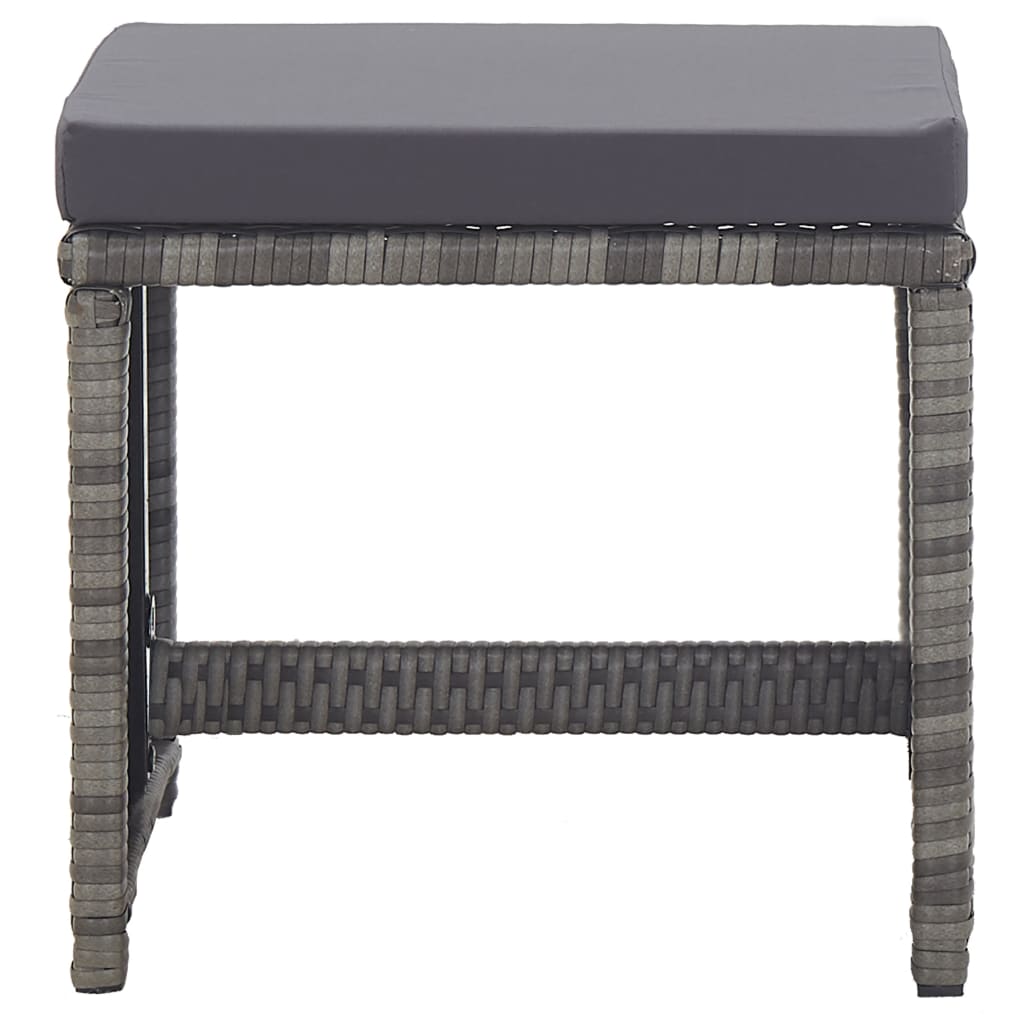 Set da Pranzo da Giardino 15 pz e Cuscini Polyrattan Antracite