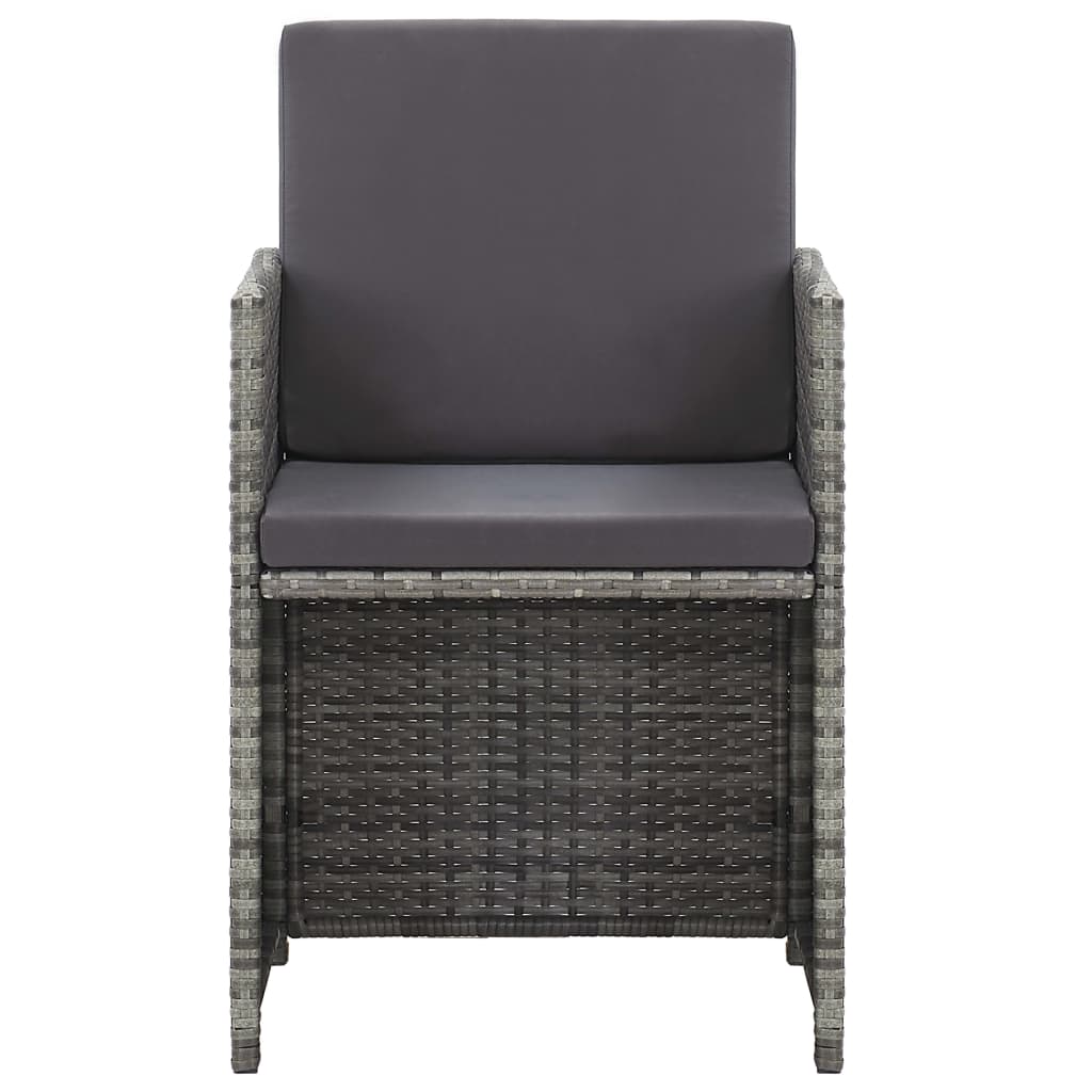 Set da Pranzo da Giardino 15 pz e Cuscini Polyrattan Antracite