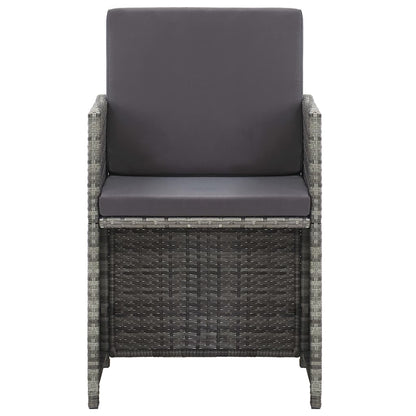 Set da Pranzo da Giardino 15 pz e Cuscini Polyrattan Antracite