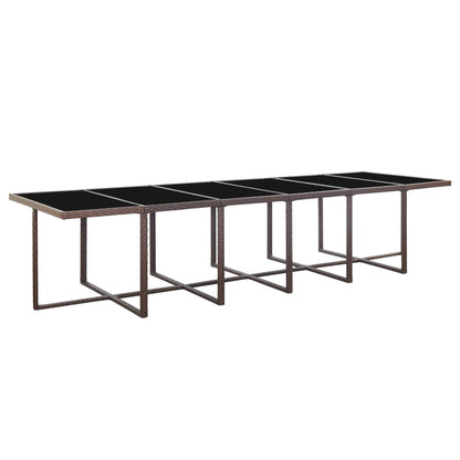 Set da Pranzo da Giardino 17 pz con Cuscini Polyrattan Marrone