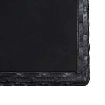 Set da Pranzo da Giardino 17 pz con Cuscini in Polyrattan Nero