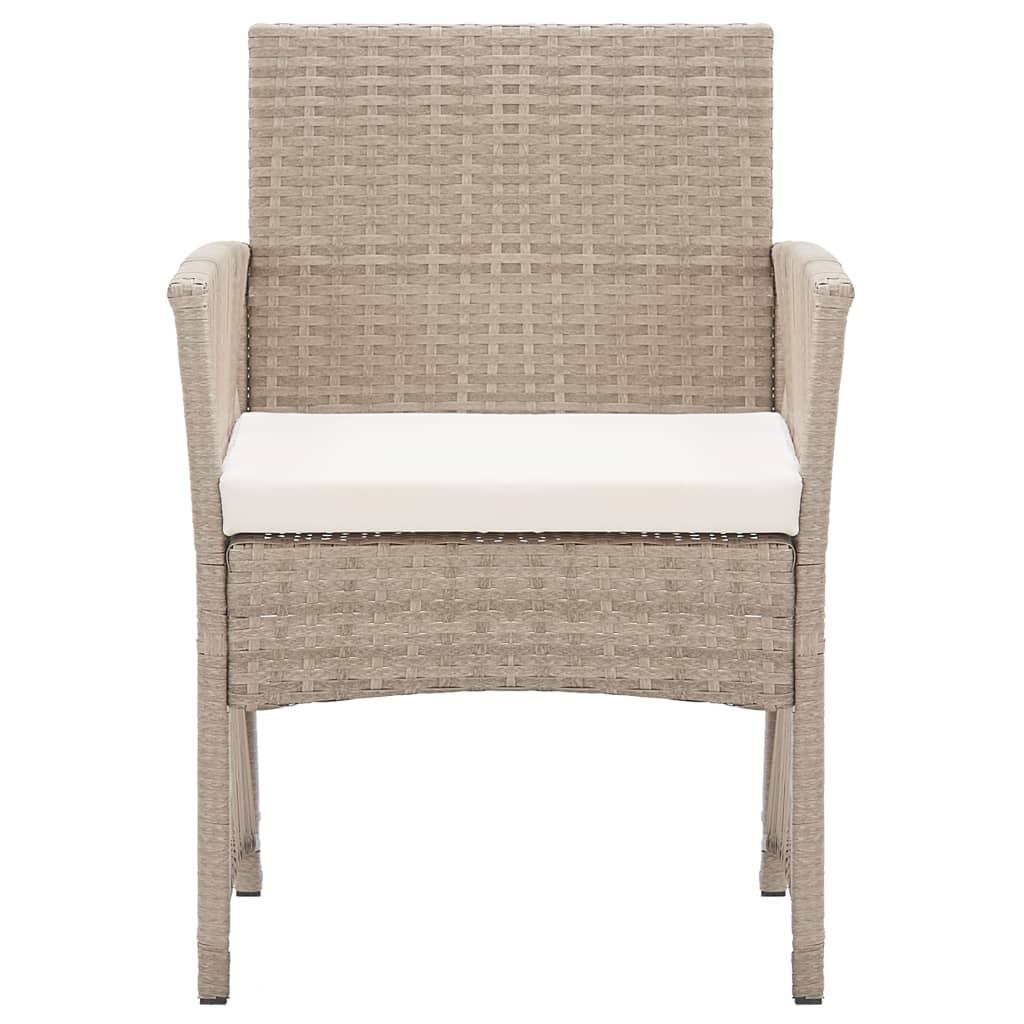 Poltrone da Giardino con Cuscini 2 pz Beige in Polyrattan