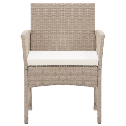 Poltrone da Giardino con Cuscini 2 pz Beige in Polyrattan