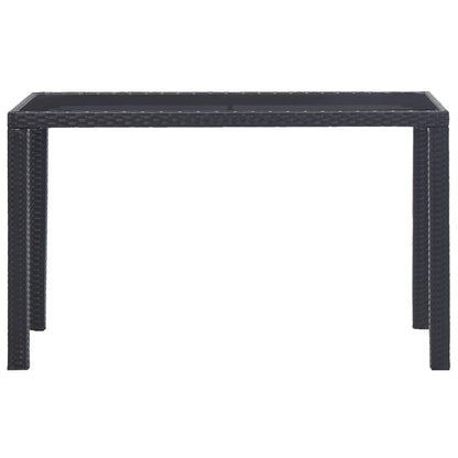 Tavolo da Giardino Nero 123x60x74 cm in Polyrattan