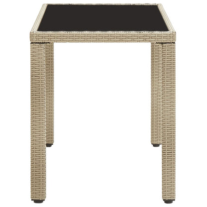 Tavolo da Giardino Beige 123x60x74 cm in Polyrattan