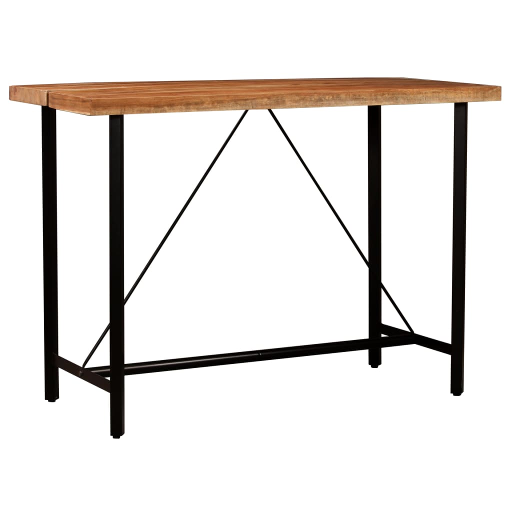 Set da Bar 5 pz in Legno Massello e Vera Pelle