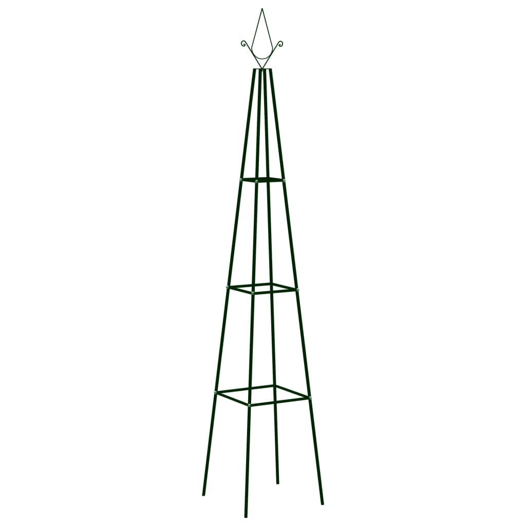 Supporti per Piante 2 pz Verde Scuro 35x35x195 cm in Ferro