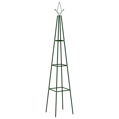 Supporti per Piante 2 pz Verde Scuro 35x35x195 cm in Ferro