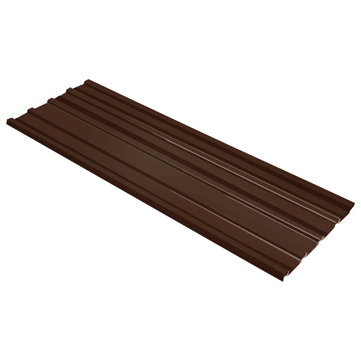 Pannello per tetto 12 pcs Marrone 129 x 45 cm Acciaio zincato