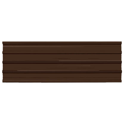 Pannello per tetto 12 pcs Marrone 129 x 45 cm Acciaio zincato