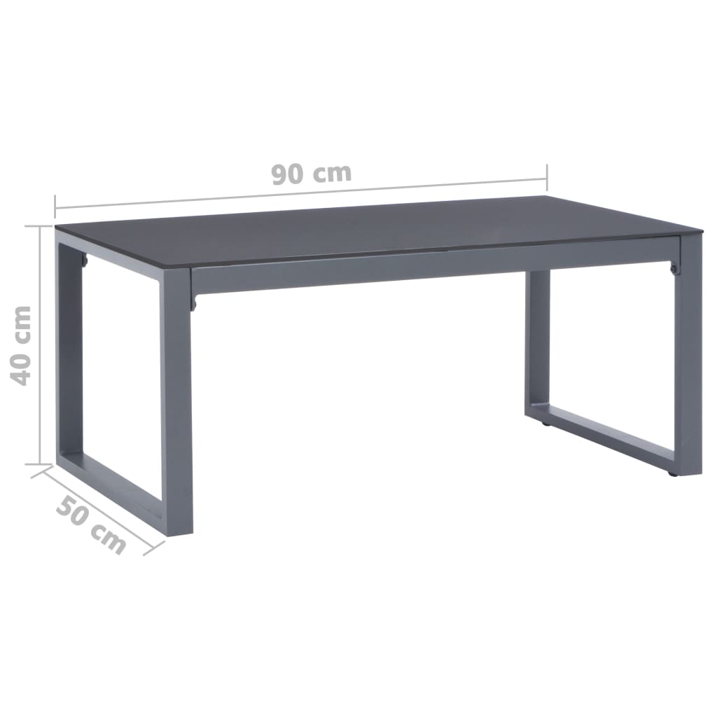 Tavolino da Salotto 90x50x40 cm in Alluminio