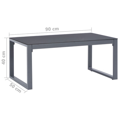 Tavolino da Salotto 90x50x40 cm in Alluminio
