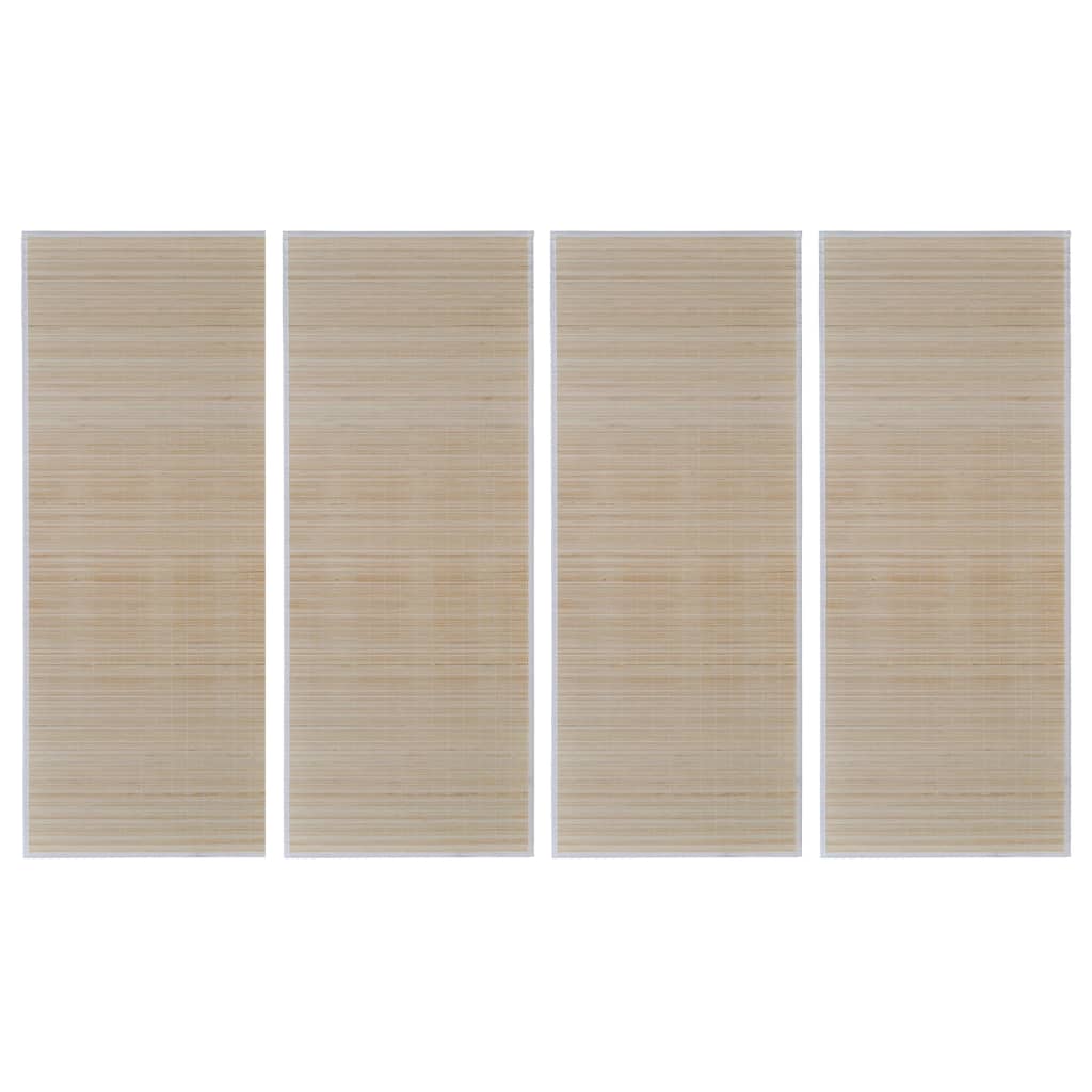 Tappeti Rettangolari in BambÃ¹ Naturale 4 pz 120x180 cm