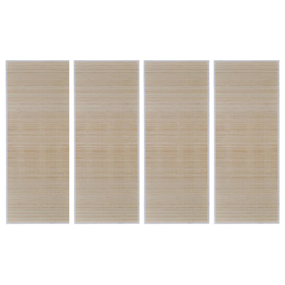 Tappeti Rettangolari in BambÃ¹ Naturale 4 pz 120x180 cm