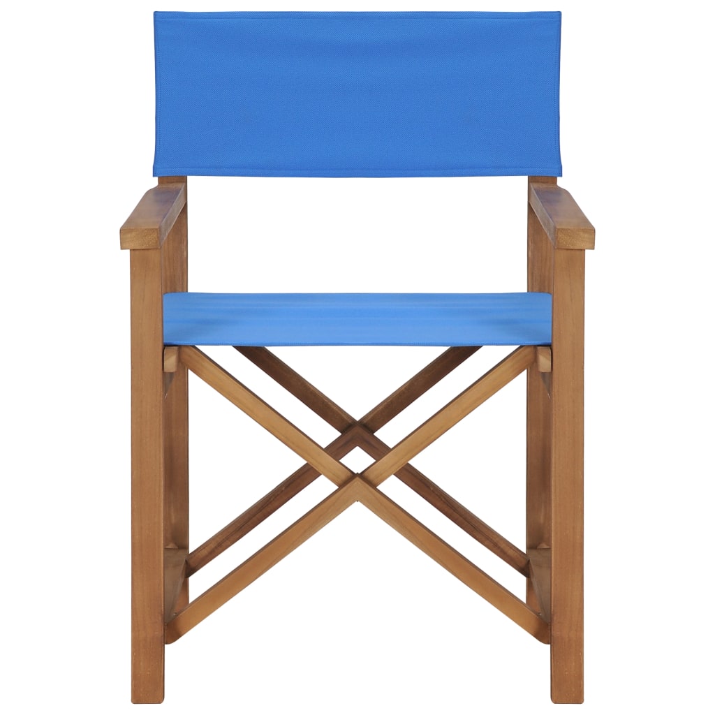 Sedia da Regista in Legno Massello di Teak Blu