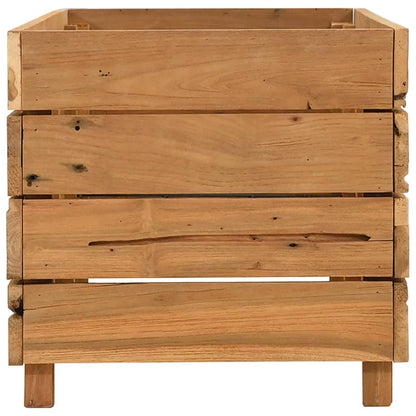 Letto Rialzato 100x40x38 cm Legno di Teak di Recupero e Acciaio