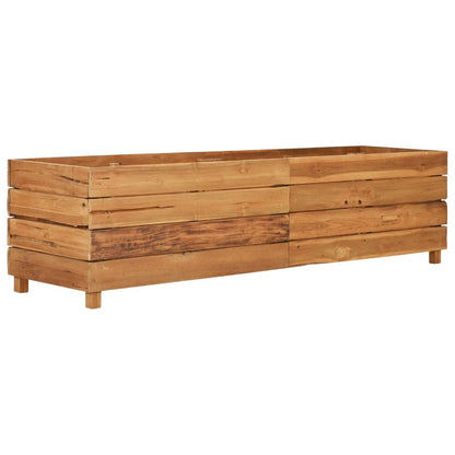 Letto Rialzato 150x40x38 cm Legno di Teak di Recupero e Acciaio