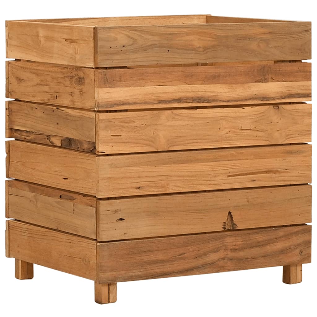Letto Rialzato 50x40x55 cm Legno di Teak di Recupero e Acciaio