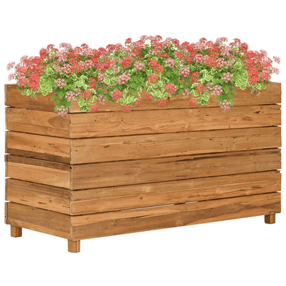 Letto Rialzato 100x40x55 cm Legno di Teak di Recupero e Acciaio