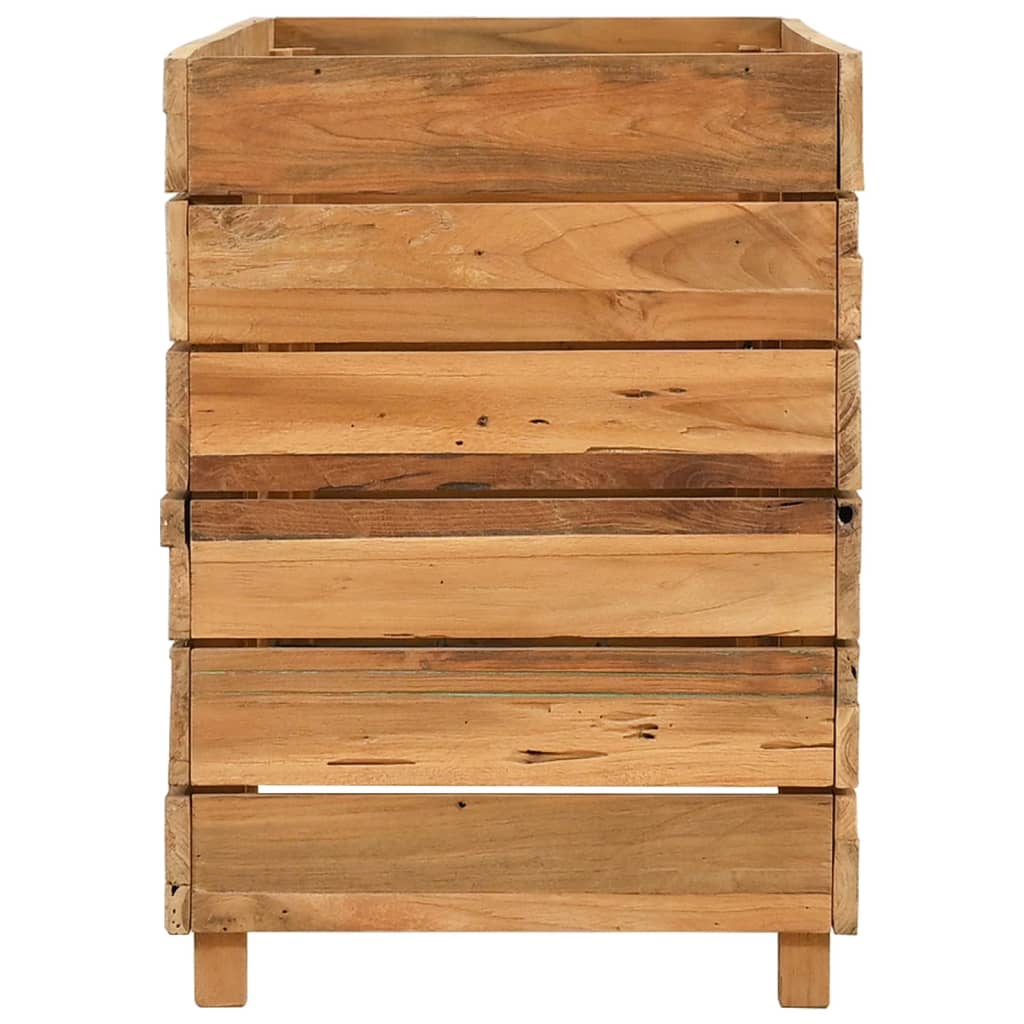 Letto Rialzato 100x40x55 cm Legno di Teak di Recupero e Acciaio