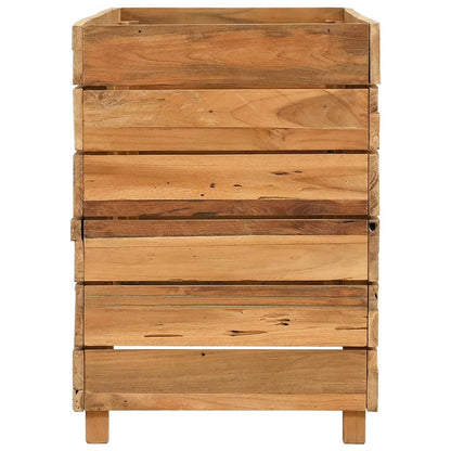 Letto Rialzato 100x40x55 cm Legno di Teak di Recupero e Acciaio