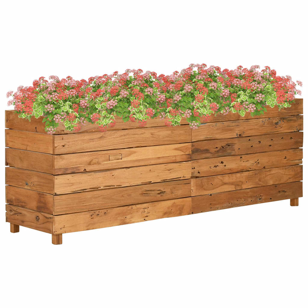 Letto Rialzato 150x40x55 cm Legno di Teak di Recupero e Acciaio