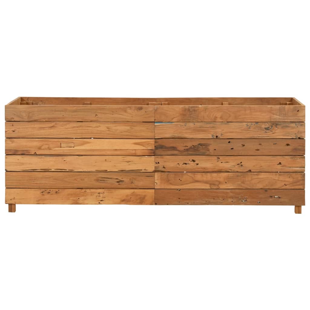 Letto Rialzato 150x40x55 cm Legno di Teak di Recupero e Acciaio