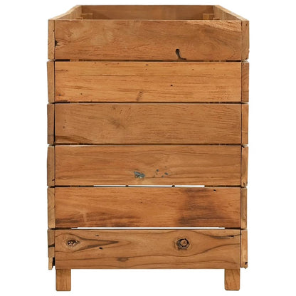 Letto Rialzato 150x40x55 cm Legno di Teak di Recupero e Acciaio