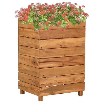 Letto Rialzato 50x40x72 cm Legno di Teak di Recupero e Acciaio