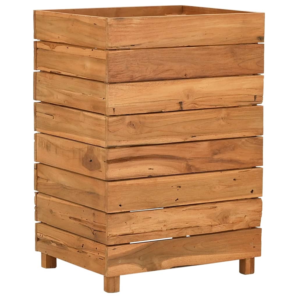 Letto Rialzato 50x40x72 cm Legno di Teak di Recupero e Acciaio